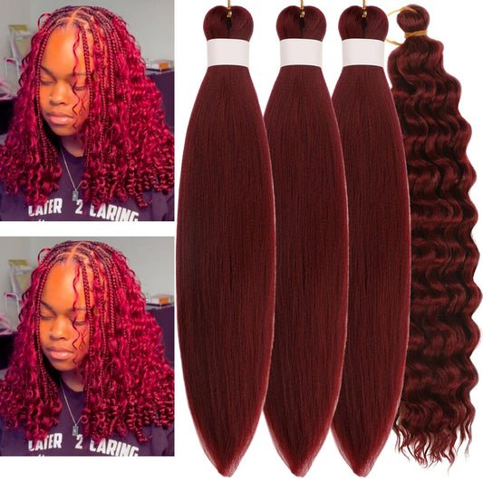 Burgundy Boho Braiding Hair Boho Hair for Braiding Curly Braiding Hair for Bob Boho Braids