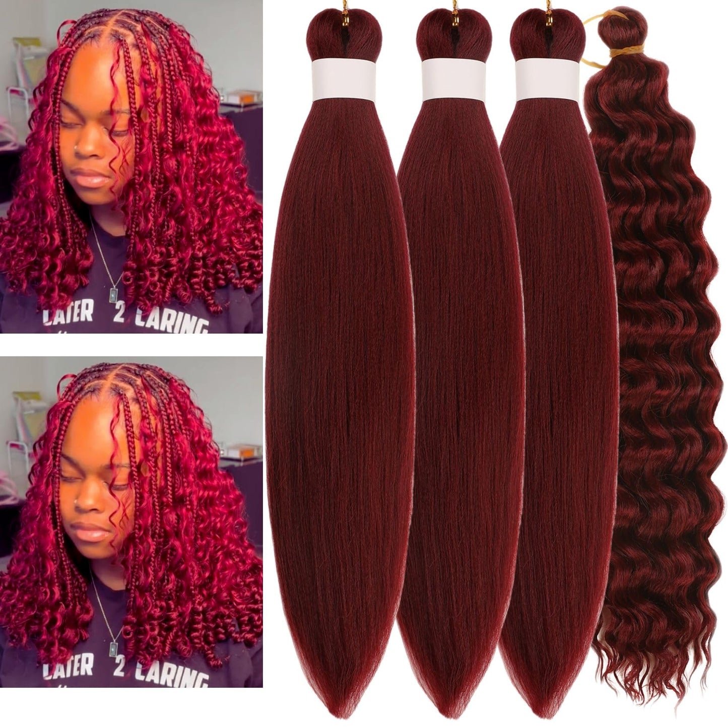 Burgundy Boho Braiding Hair Boho Hair for Braiding Curly Braiding Hair for Bob Boho Braids