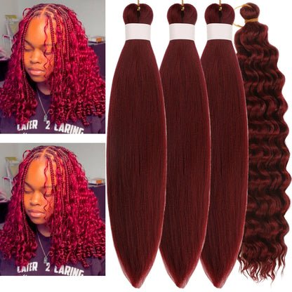 Burgundy Boho Braiding Hair Boho Hair for Braiding Curly Braiding Hair for Bob Boho Braids